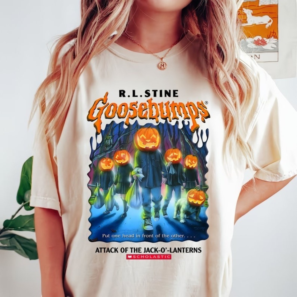 Rlstine Goosebumps White Unisex Shirt Horrorland Shirt